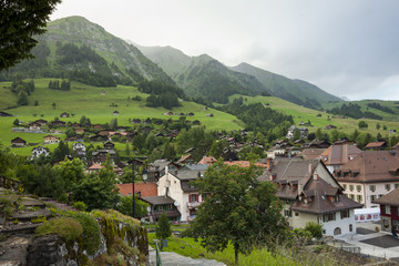 Fototapeta na wymiar Valley in Gstaad, Switzerland