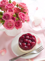 Cake and roses