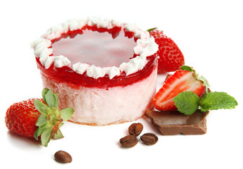 Delicious berry Cake isolated on white