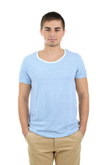 Handsome young man isolated on white