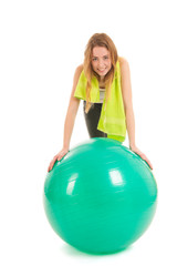 sport woman with ball