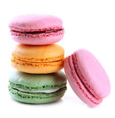 Gentle macaroons isolated on white