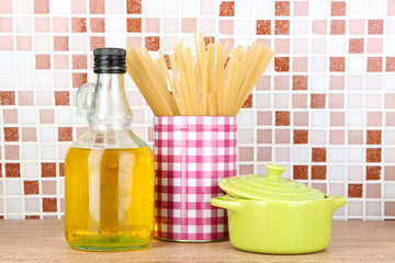 Products for cooking in kitchen