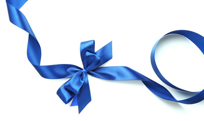 Color gift satin ribbon bow, isolated on white