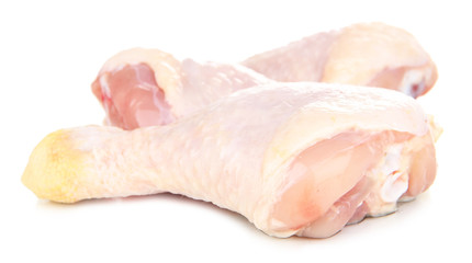 Raw chicken legs isolated on white