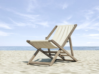Chaise longue on beach