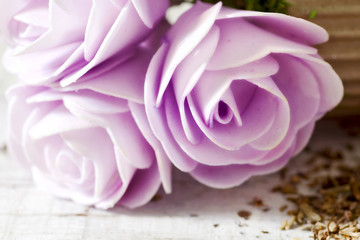 purple decorative roses