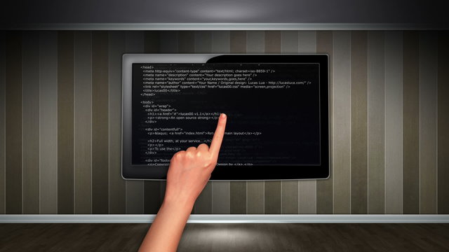 Html Code in Monitor, Open with Click Hand