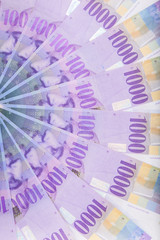 Swiss Francs banknotes  spread over the floor - Switzerland curr
