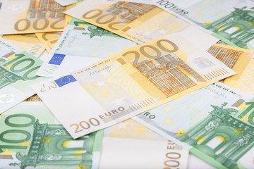 Euro banknotes  spread over the floor - European currency