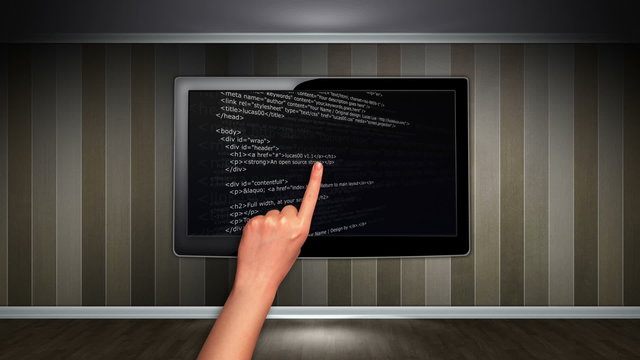 Html Code in Monitor, Open with Click Hand