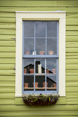 Fototapeta premium window with flowerpots