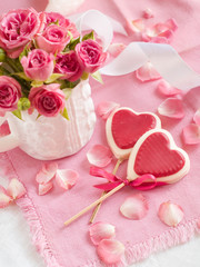 Chocolate heart lollipops