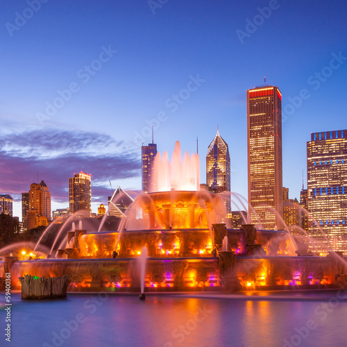 страны архитектура Букингемский фонтан США Чикагоо country architecture Buckingham fountain USA Chicago скачать