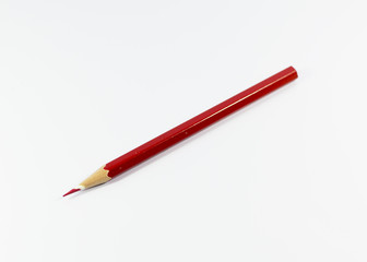 Red color Pencil in Isolated Background