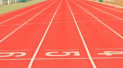 numbers on running tracks of outdoor at...