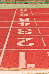 numbers on running tracks of outdoor at...