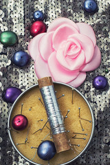 working tool of seamstress for sewing and needlework