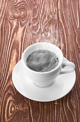 coffee cup with space on the wooden table