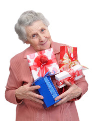 grandmother with gifts