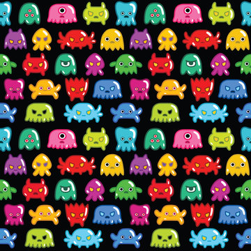 Seamless monsters pattern