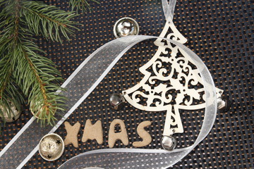 xmas gingerbread with christmas decorations