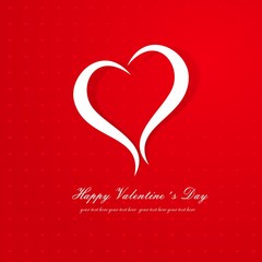 Fototapeta na wymiar Happy Valentine's Day lettering Greeting Card on red