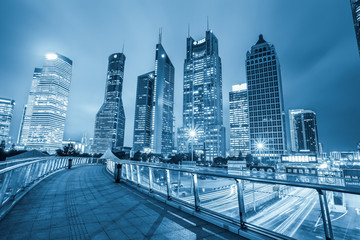 night view of shanghai financial center skyline