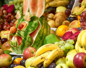 Colorful Tropical Fruit Buffet
