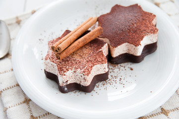 Delicious cinnamon star shaped ice creams