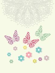 Beautiful baby vintage greeting card vector