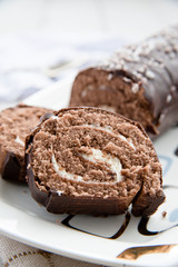 Delicious cream roll cake