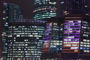 Skyscrapers at night
