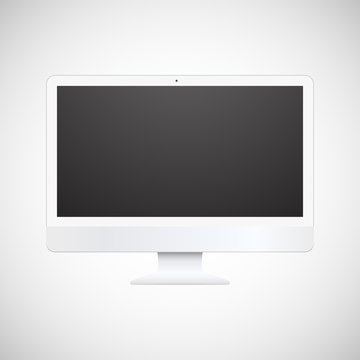 Isolated white computer display