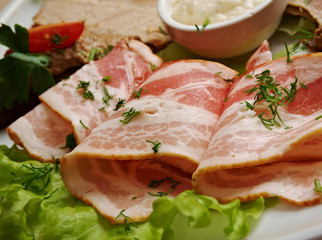 Fresh bacon rolls