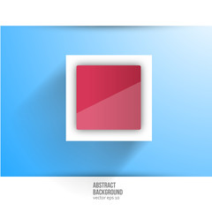 Vector abstract background. Square red and 3d object