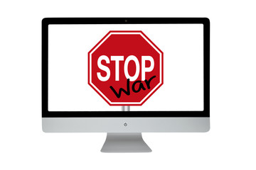 War Stop sign
