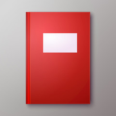 Red Book on gray background