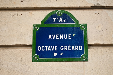 avenue Octave Gréard à Paris 7ièm