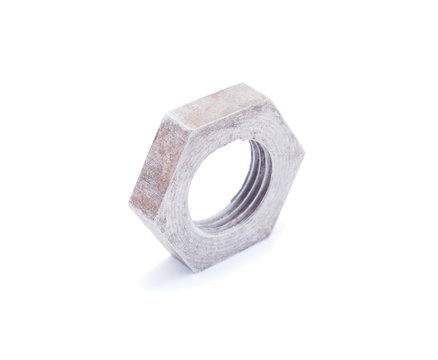metal nut on a white background