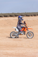 Fototapeta na wymiar racing motorcycles for teenagers on desert