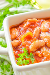 Beans with vegetables