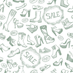 Seamless shoes background