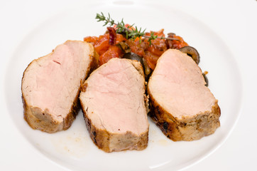 Rosa gebratenes Schweinefilet