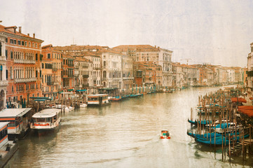 Fototapeta na wymiar Vintage photo of Grand Canal in Venice