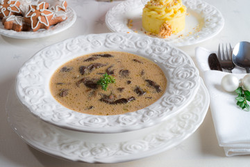 Christmas mushroom soup