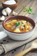 Cabbage soup with meat