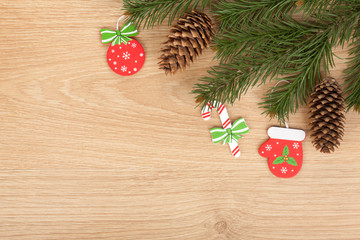 Christmas fir tree and decor