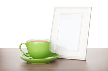Photo frame and coffee cup