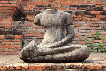 Buddha statue in ruin, Ayutthaya, Thailand